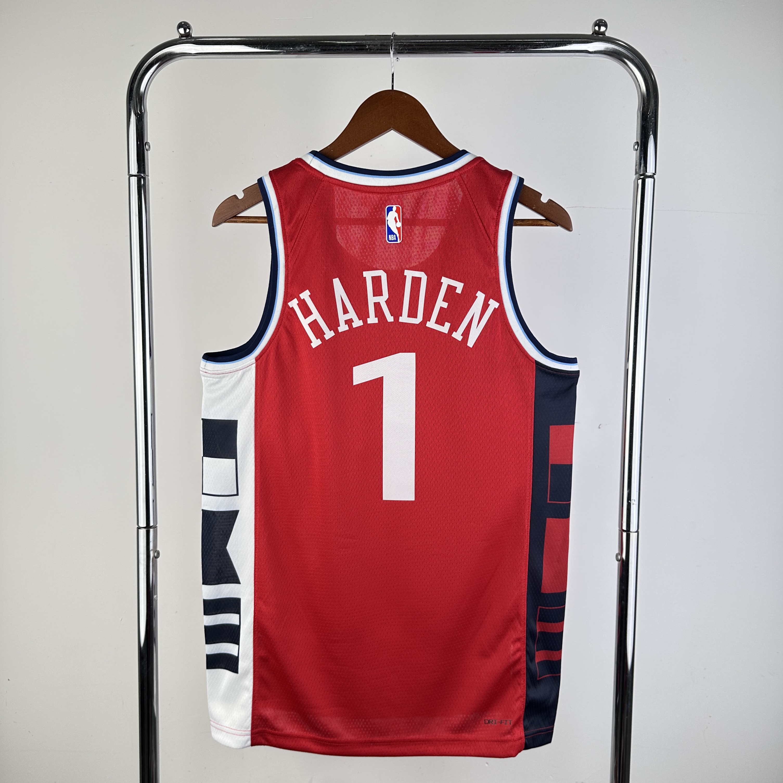 Men Los Angeles Clippers #1 Harden Red Season Jordan style 2025 NBA Jersey